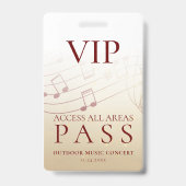 Modernes VIP All Access Pass Outdoor Event Ausweis (Rückseite)