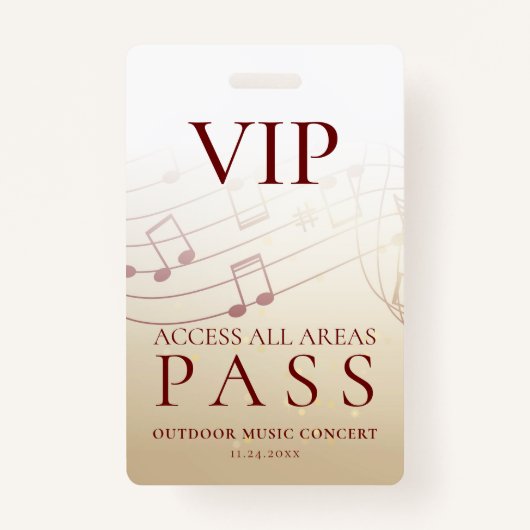 Modernes VIP All Access Pass Outdoor Event Ausweis (Vorderseite)