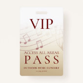 Modernes VIP All Access Pass Outdoor Event Ausweis (Rückseite)