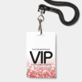 Modernes VIP Lanyard Abzeichen mit rotem Glitzer Ausweis (Front with Lanyard)