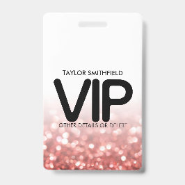 Modernes VIP Lanyard Abzeichen mit rotem Glitzer Ausweis