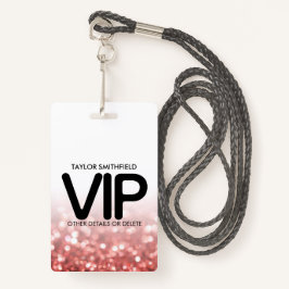 Modernes VIP Lanyard Abzeichen mit rotem Glitzer Ausweis