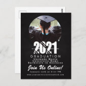 Modernes Virtual Abschluss Chalk Board Foto Postkarte (Vorne/Hinten)