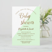 Modernes Virtual Baby Duwer Green Gender neutral Einladung (Stehend Vorderseite)