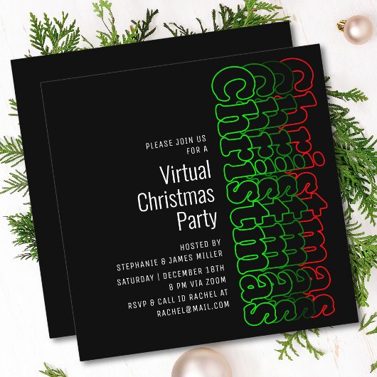 Modernes Virtual Christmas Party - Online-Einladun Einladung