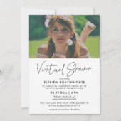 Modernes Virtual-Dusche-Foto Einladung (Vorderseite)