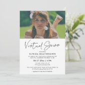 Modernes Virtual-Dusche-Foto Einladung (Stehend Vorderseite)