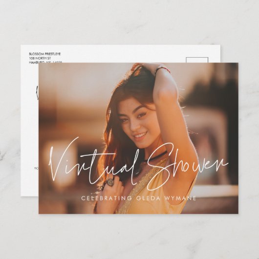 Modernes Virtual Dusche Foto Postkarte (Vorne/Hinten)