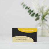 Modernes Visitenkarte ~ Gelb auf Schwarzem (Stehend Vorderseite)