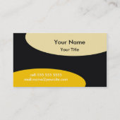 Modernes Visitenkarte ~ Gelb auf Schwarzem (Rückseite)