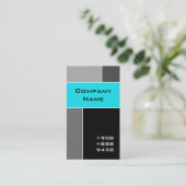 Modernes Visitenkarte-Türkis-blaues Grau Visitenkarte (Stehend Vorderseite)