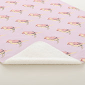 Modernes Vogel Art Pink Lilac Muster Sherpadecke (3/4)