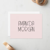 Modernes Vollblütenpink minimalistisch beruflich Mitteilungskarte (Vorderseite/Rückseite Beispiel)