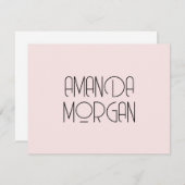 Modernes Vollblütenpink minimalistisch beruflich Mitteilungskarte (Vorne/Hinten)