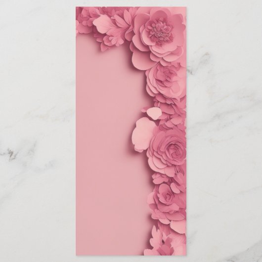 Modernes, von Barbie inspiriertes Hochzeitsmenü mi Menükarte (Rückseite)