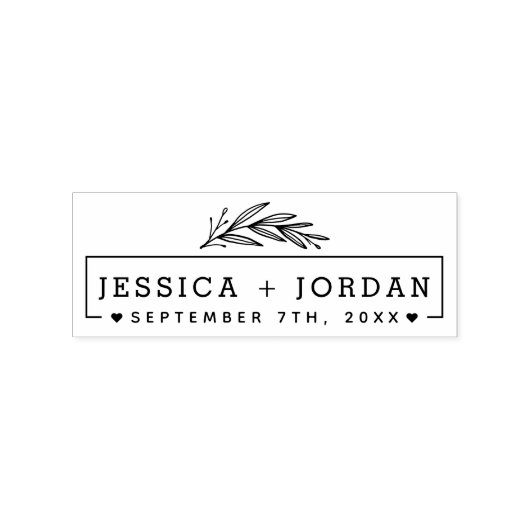 Modernes, von Hand Gezeichnet Datum der Hochzeit d Gummistempel (Prägung)