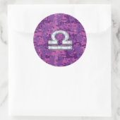 Modernes Waage-Tierkreis-Symbol auf pinkfarbener Runder Aufkleber (Tasche)