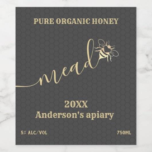 Modernes Wabenweinetikett Weinetikett (Einzelnes Label)
