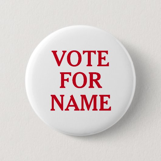 Modernes Wahlkampfgerät - rot und weiß Button (Vorderseite)