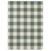 Modernes waldgrünes Kariertes rustikales Foto Klemmbrett (Rückseite)