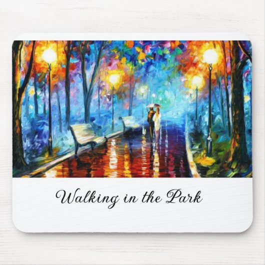 Modernes Wandern im Park Mouse Pad Mousepad (Vorne)