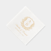 Modernes Wappen Monogram Wedding Gold Servietten Mit Folie (Rechts)