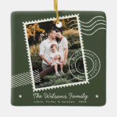 Modernes warmes Foto Niedliche Briefmarke Urlaub Keramikornament (Vorderseite)