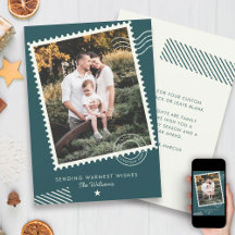 Modernes warmes Fun Family Foto Porto Briefmarke