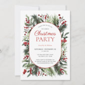 Modernes warmes Rotes Winter Kariertes Weihnachtsf Einladung (Vorderseite)