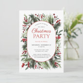 Modernes warmes Rotes Winter Kariertes Weihnachtsf Einladung (Stehend Vorderseite)