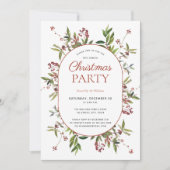 Modernes warmes Winter Berry Weihnachts-Party Einladung (Vorderseite)