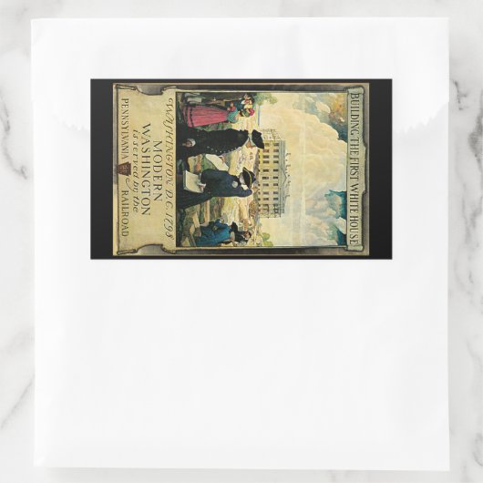 Modernes Washington Rechteckiger Aufkleber (Tasche)