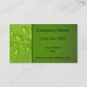 Modernes Wasser tropft grünes Leaf Visitenkarte (Vorderseite)