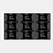 Modernes, wasserdichtes, schwarzes Tropfenflaschen Etiketten (Blatt)