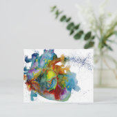 Modernes Wasserfarben Anatomisches Herz Postkarte (Stehend Vorderseite)