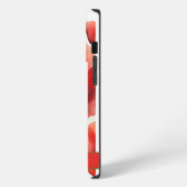 Modernes Wasserfarben-Mohn-Monogramm iPhone Hülle (Linke Seite)