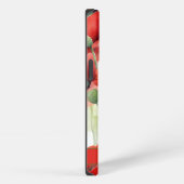 Modernes Wasserfarben-Mohn-Monogramm iPhone Hülle (Rechte Seite)