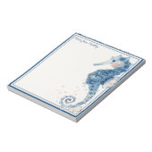 Modernes Wasserfarben Seepferd Nautic Notizblock (Rotiert)