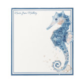 Modernes Wasserfarben Seepferd Nautic Notizblock (Vorderseite)