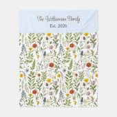 Modernes Wasserfarben-Wildblumenmuster personalisi Fleecedecke (Vorderseite)