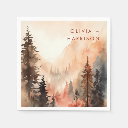 Modernes Wasserfarbenfall Serviette (Vorderseite)