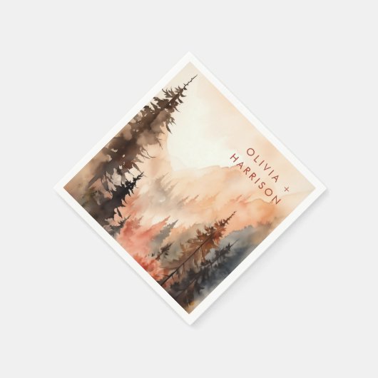 Modernes Wasserfarbenfall Serviette (Ecke)