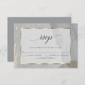 Modernes Wasserfarbenfrostgeflecht RSVP Karte (Vorne/Hinten)