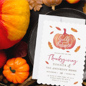 Modernes Wasserfarbenkürbis Erntedank Dinner Einladung