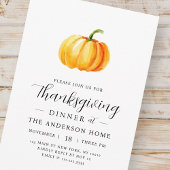 Modernes Wasserfarbenkürbis Erntedank Dinner Einladung