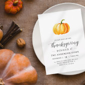 Modernes Wasserfarbenkürbis Erntedank Dinner Einladung