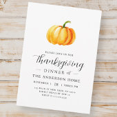 Modernes Wasserfarbenkürbis Erntedank Dinner Einladung