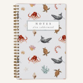 Modernes Wasserfarbenmeerleben Personalisiert Notizblock (Vorderseite)