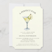 Modernes Wasserfarbenpear Martini-Brautparty Einladung (Vorderseite)