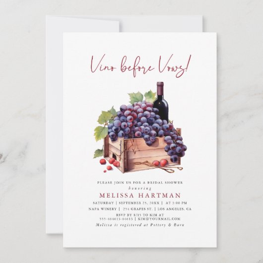 Modernes Wasserfarbenspiel vor dem Vows-Brautparty Einladung (Vorderseite)